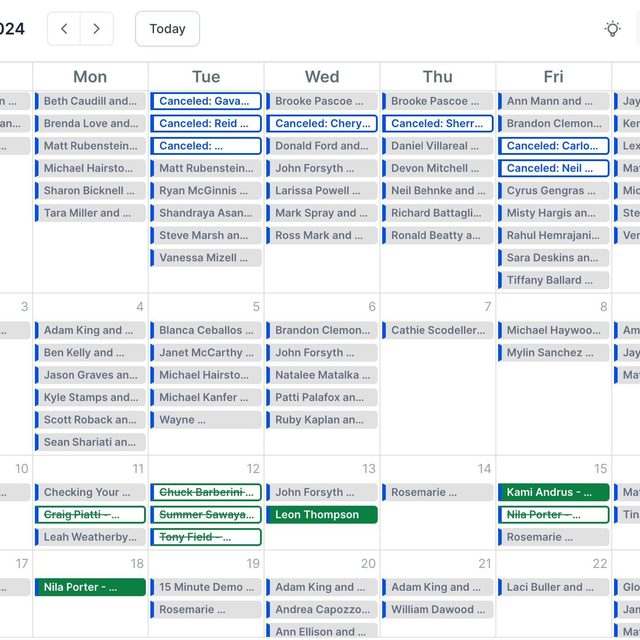 Calendar full of intros